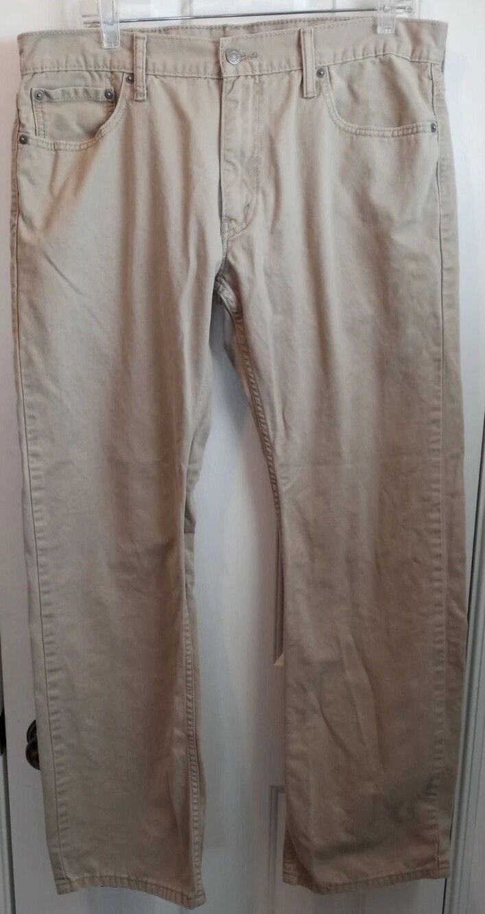 Levi’s 514 Men’s Size 36W/32L Khaki Beige Regular Straight Fit Cotton Vintage